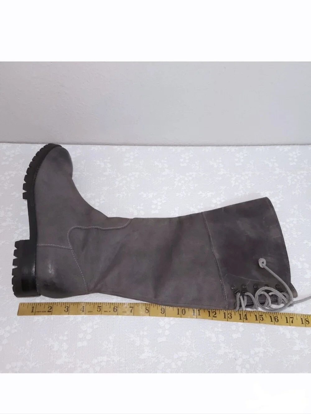 COLE HAAN Air Kensington Riding Boots US 9.5 Nubuck Leather Lace-Up Calf Tall